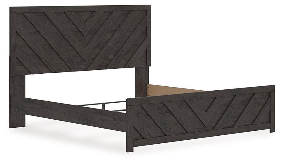 Prendonea Charcoal King Panel Bed