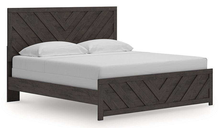 Prendonea Charcoal King Panel Bed