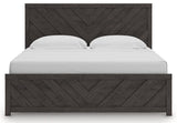 Prendonea Charcoal King Panel Bed