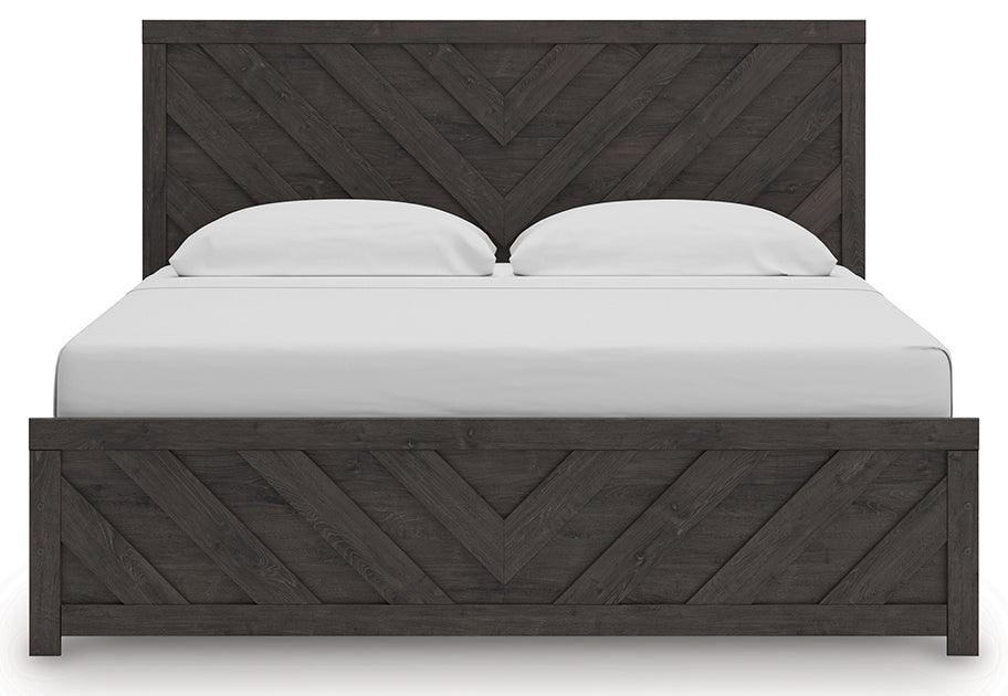 Prendonea Charcoal King Panel Bed