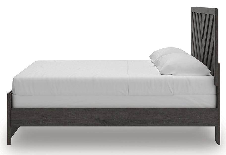 Prendonea Charcoal King Panel Bed