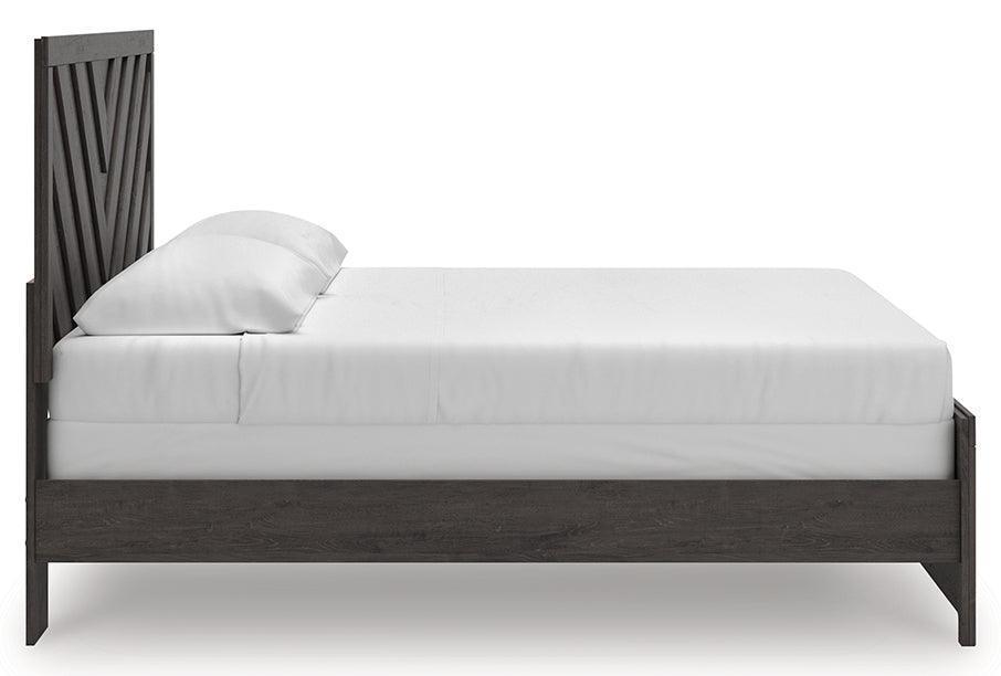 Prendonea Charcoal King Panel Bed