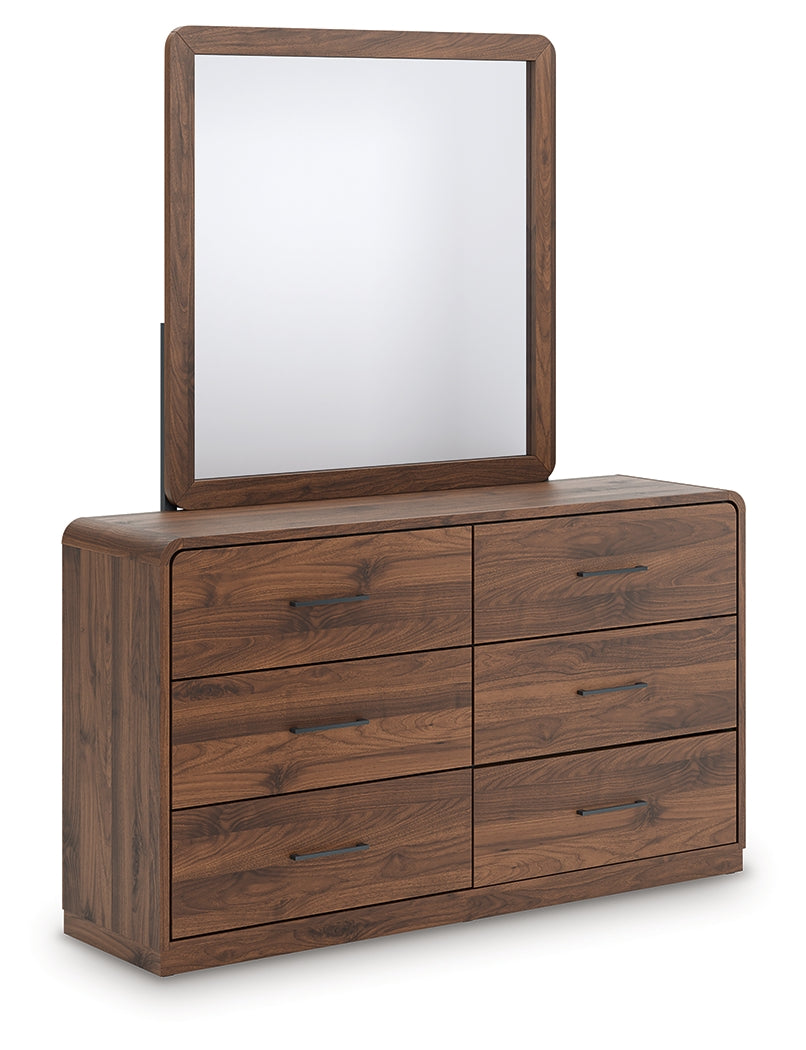 Fortlorn Walnut Brown Dresser and Mirror