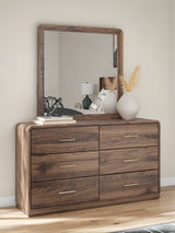 Fortlorn Walnut Brown Dresser and Mirror