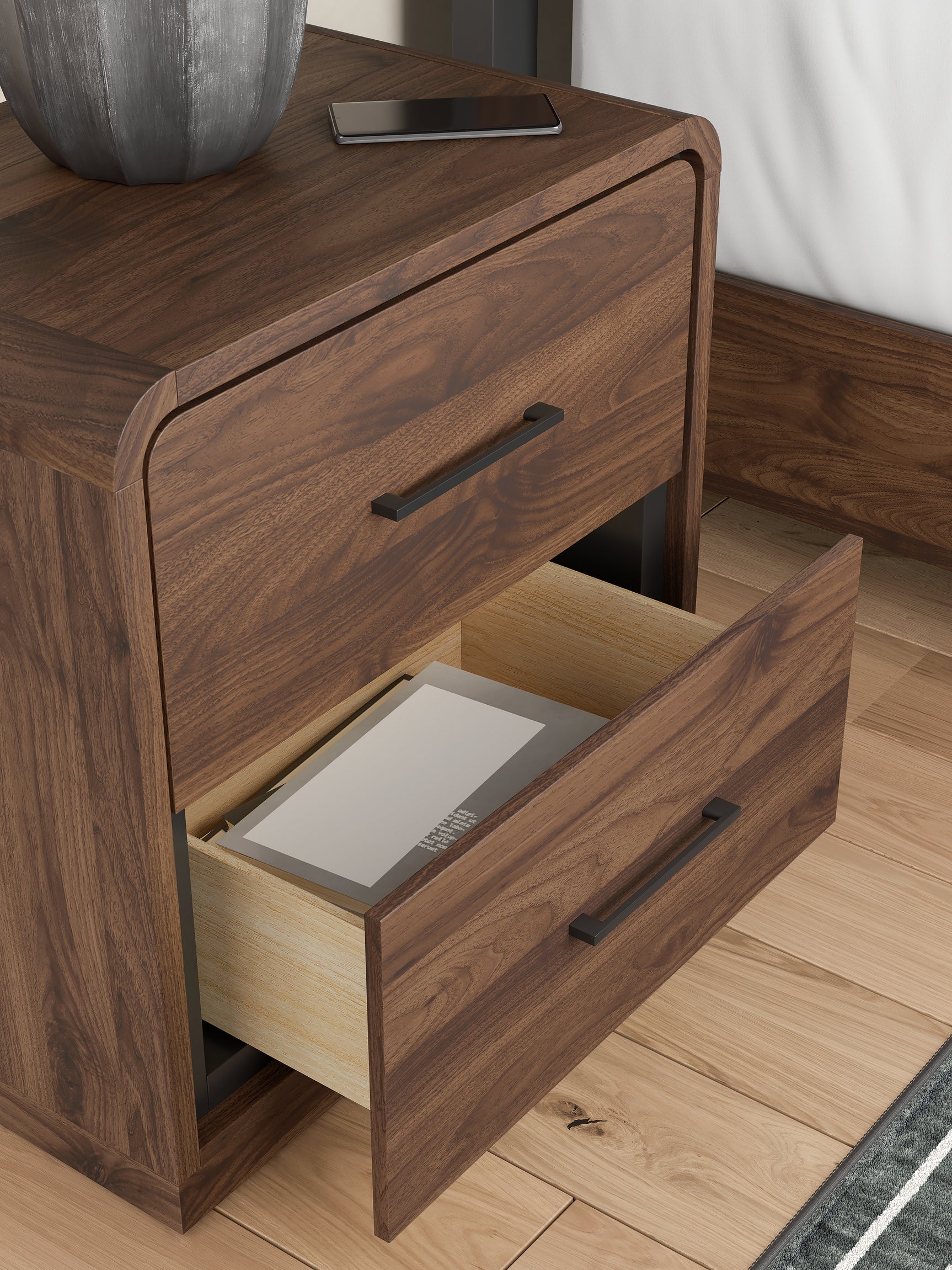 Fortlorn Walnut Brown Nightstand
