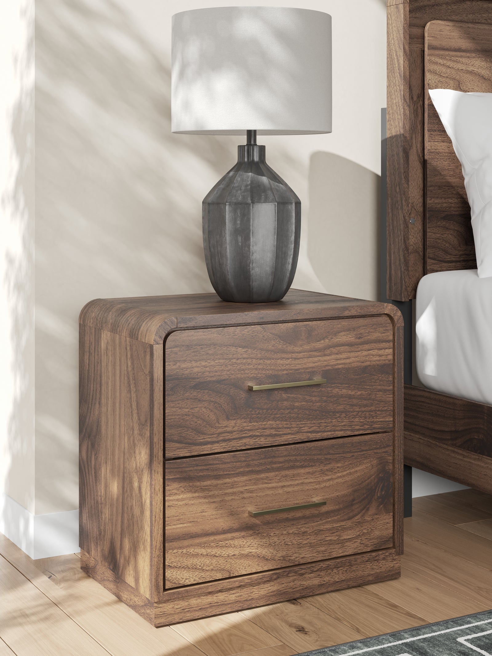 Fortlorn Walnut Brown Nightstand