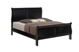 Louis Philip Black Finish Modern Smooth Contemporary Sleigh Bedroom Set - Ella Furniture