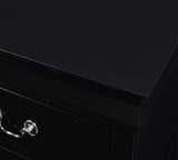 Louis Philip Black Finish Modern Smooth Contemporary Sleigh Bedroom Set - Ella Furniture