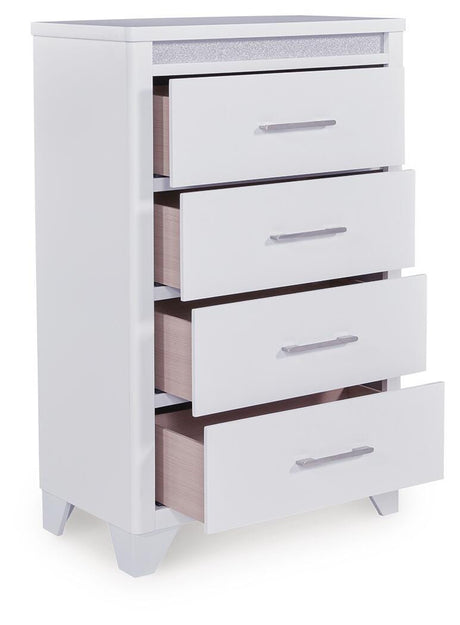 Jarlee White Chest of Drawers angled view
