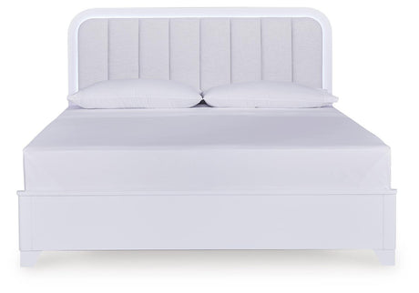 Jarlee White King Upholstered Panel Bed view 4