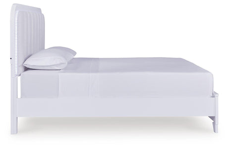 Jarlee White King Upholstered Panel Bed view 5
