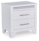 Jarlee White Queen Upholstered Panel Bed angled view