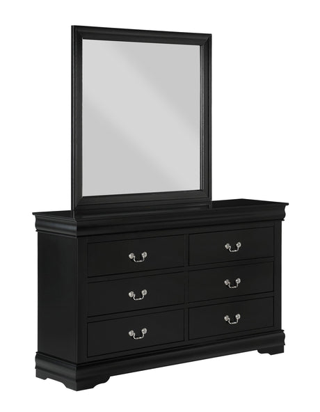 Louis Philip Black Classic And Modern Wood Full Sleigh Bed - Ella Furniture
