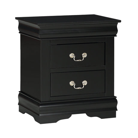 Louis Philip Black Classic And Modern Wood Queen Sleigh Bed - Ella Furniture