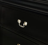 Louis Philip Dresser Black, Modern Wood Veneers, Classic Spacious 6 Drawers - Ella Furniture