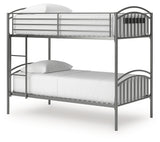 Lanceburg Gray Twin over Twin Bunk Bed with Ladder