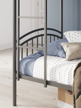 Lanceburg Gray Twin over Twin Bunk Bed with Ladder