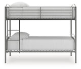 Lanceburg Gray Twin over Twin Bunk Bed with Ladder