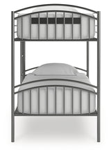 Lanceburg Gray Twin over Twin Bunk Bed with Ladder