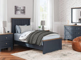 Landocken Brown/Blue Twin Panel Bed