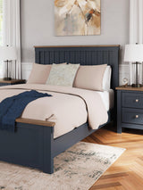 Landocken Brown/Blue Queen Panel Bed