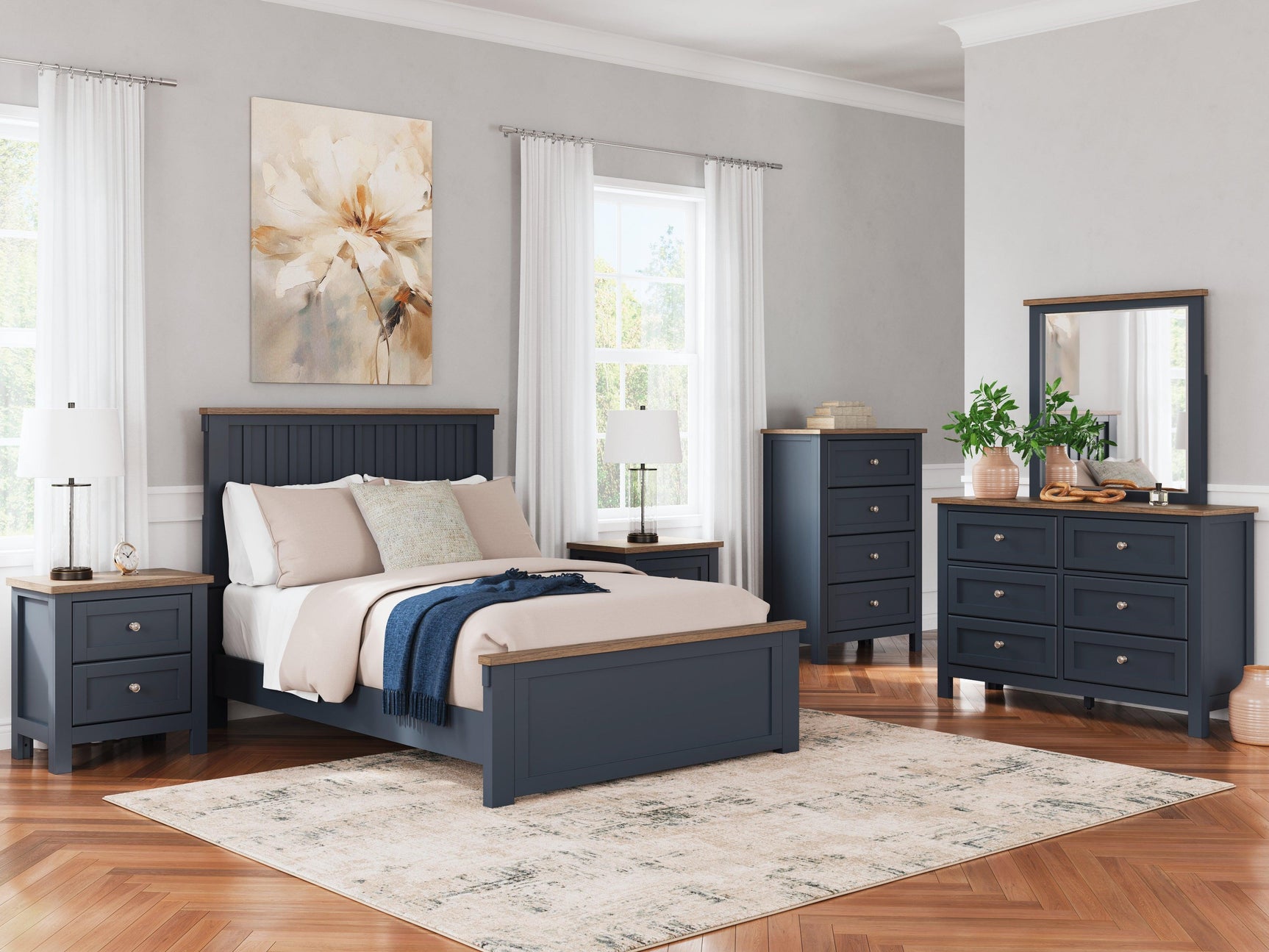 Landocken Brown/Blue Nightstand
