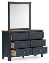 Landocken Brown/Blue Dresser and Mirror