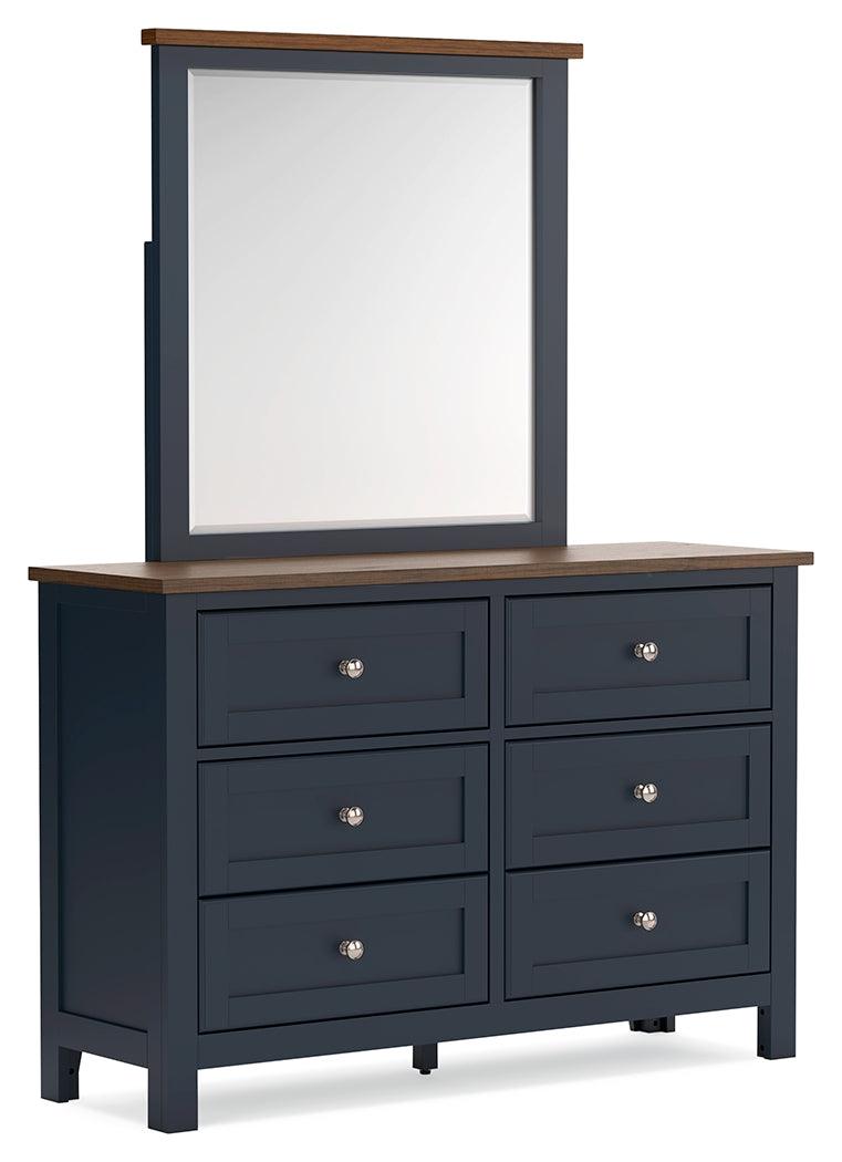 Landocken Brown/Blue Dresser and Mirror
