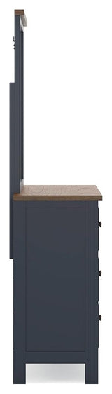 Landocken Brown/Blue Dresser and Mirror