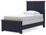Landocken Brown/Blue Twin Panel Bed