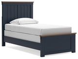 Landocken Brown/Blue Twin Panel Bed