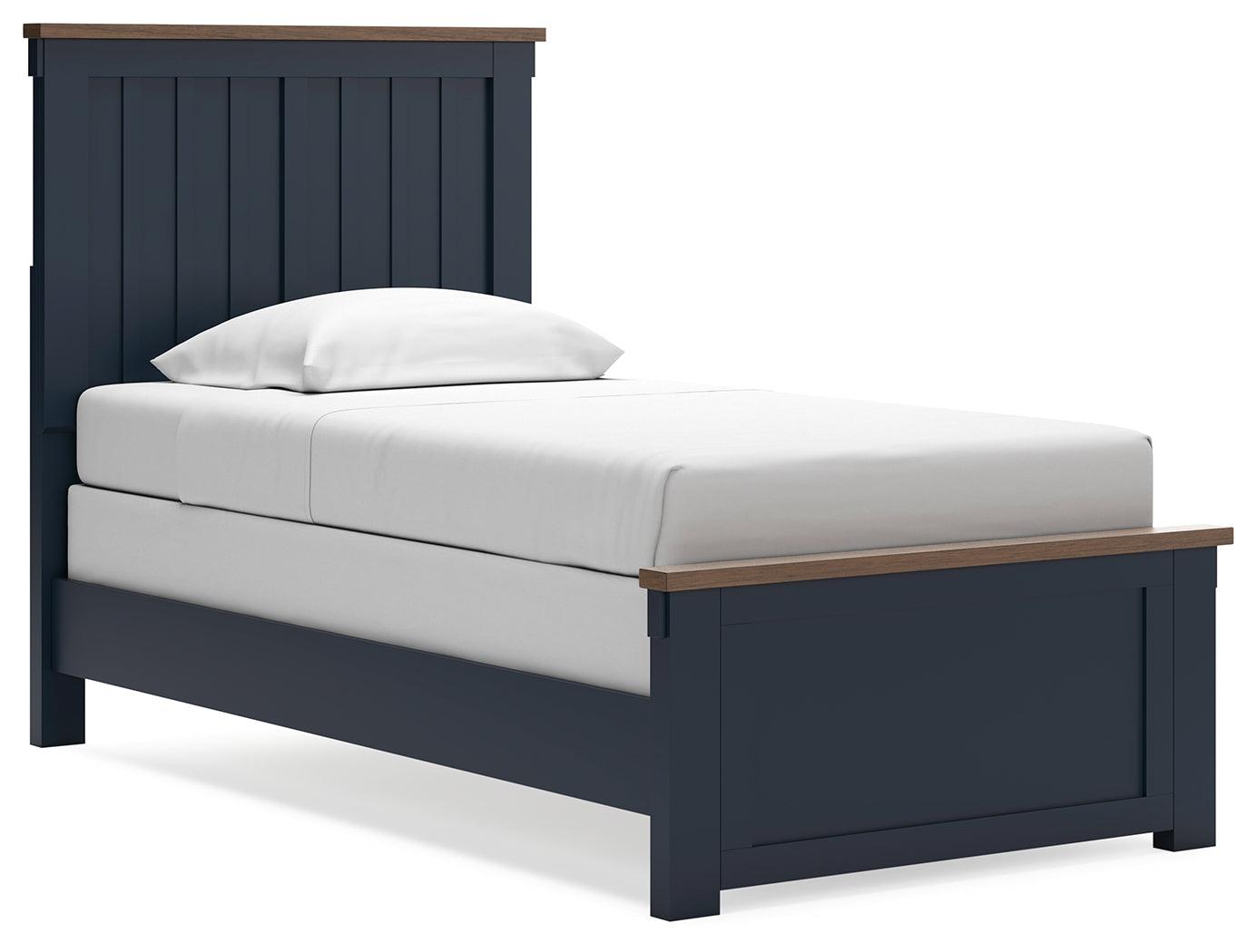 Landocken Brown/Blue Twin Panel Bed