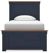 Landocken Brown/Blue Twin Panel Bed