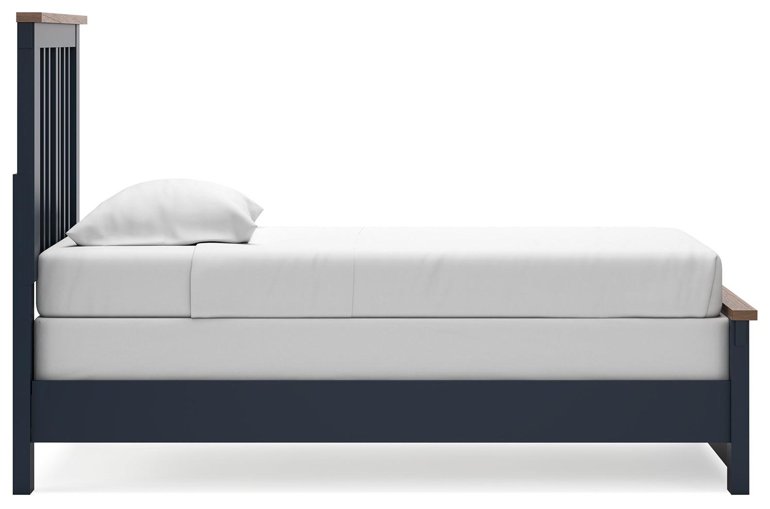 Landocken Brown/Blue Twin Panel Bed