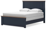 Landocken Brown/Blue Queen Panel Bed