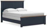 Landocken Brown/Blue Queen Panel Bed