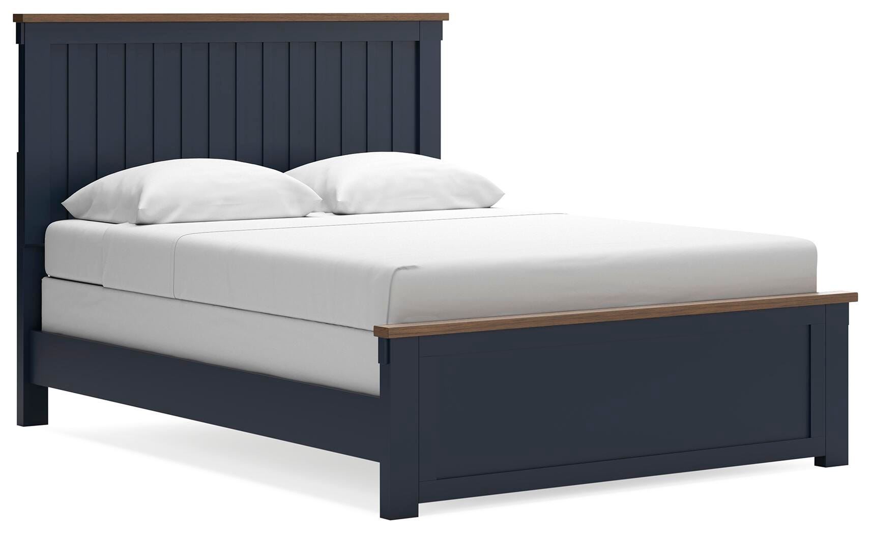 Landocken Brown/Blue Panel Bedroom Set angled view