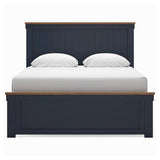 Landocken Brown/Blue Queen Panel Bed
