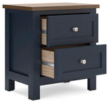 Landocken Brown/Blue Panel Bedroom Set angled view