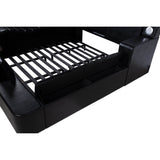 Apollo Black Upholstered LED Storage Platform Queen Bed