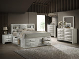 Emily White Storage Platform Queen Bed