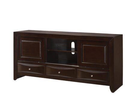 Emily Dark Cherry Finish Modern Wood Bookcase King Storage Platform Bed - Ella Furniture