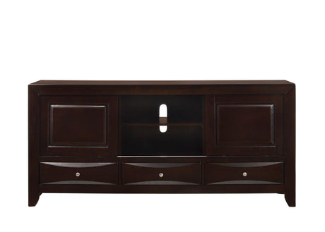 Emily Tv Stand Dark, Entertainment Cabinet, Media Console with Adjustable Shelves and Cable Management in Dark Finish - Ella Furniture