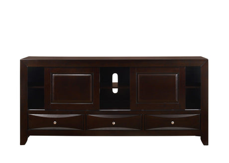 Emily Dark Cherry Modern Transitional Wood Queen Storage Bookcase Platform Bed - Ella Furniture