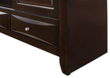 Emily Chest Dark Cherry, Modern Rubberwood And Okume Veneer, Nickel Knob 5 Drawers - Ella Furniture