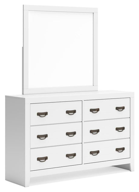 Binterglen White Panel Bedroom Set angled view