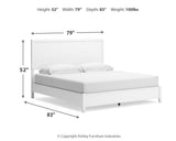 Binterglen White Panel Bedroom Set dimension view