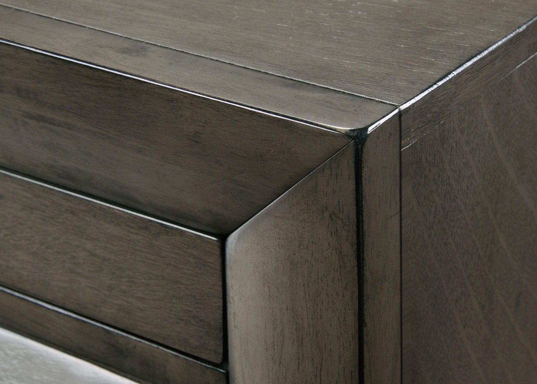 Emily Gray Oak Sleek Contemporary Modern Transitional Storage Platform Bedroom Set - Ella Furniture