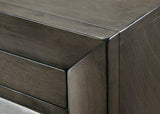 Emily Night Stand Grey, Modern Wood, Metal Knobs 2 Drawers - Ella Furniture