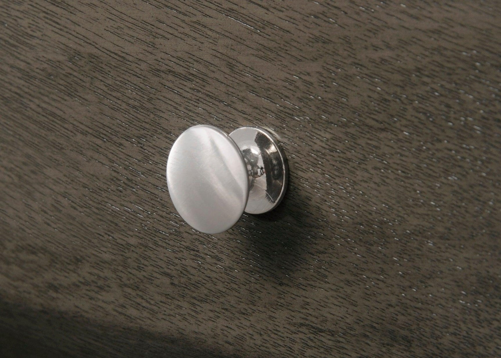 Emily Night Stand Grey, Modern Wood, Metal Knobs 2 Drawers - Ella Furniture